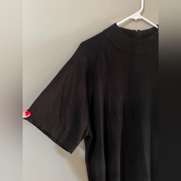 Draper And Damon's Black Short Sleeve Mock Neck Sweater Size 3X Back Zip Soft - Picture 2 of 4
